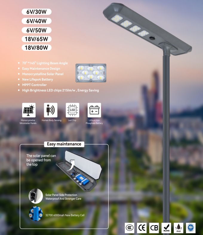 50w all in one solar street light