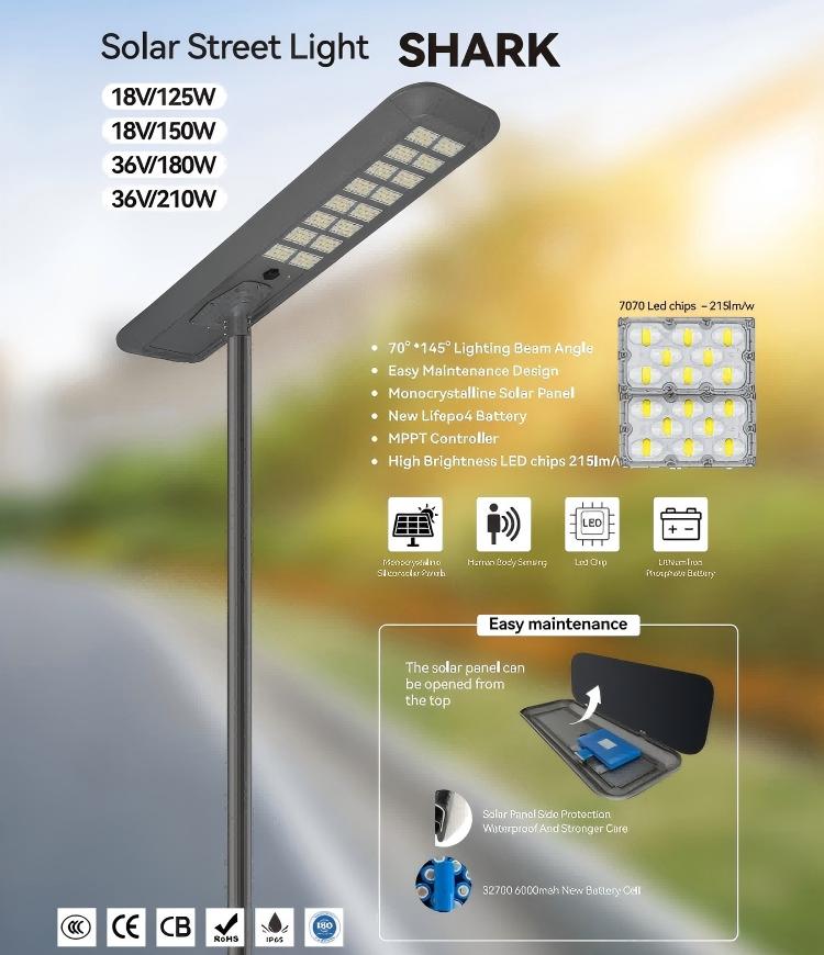 210w all in one solar street light