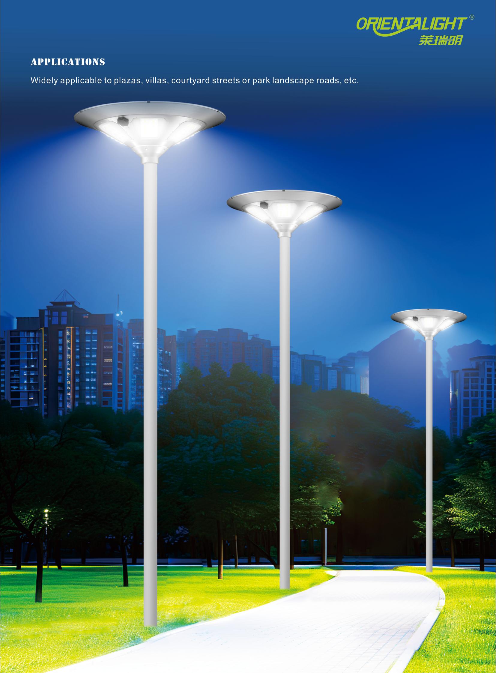 60w post top solar garden light