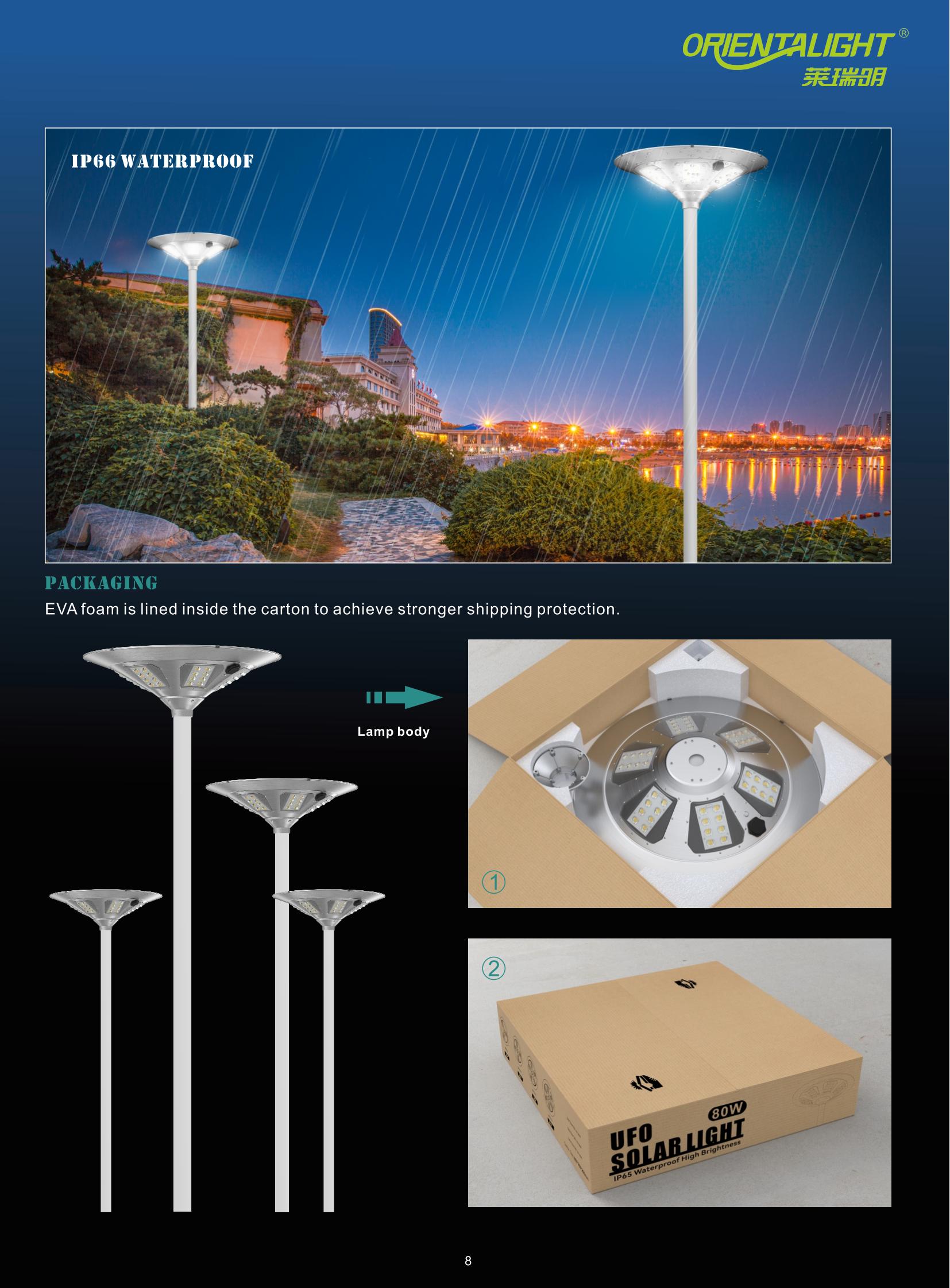 60w post top solar garden light