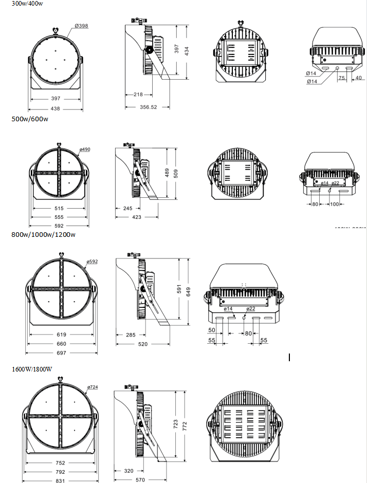 500w led stadium light
